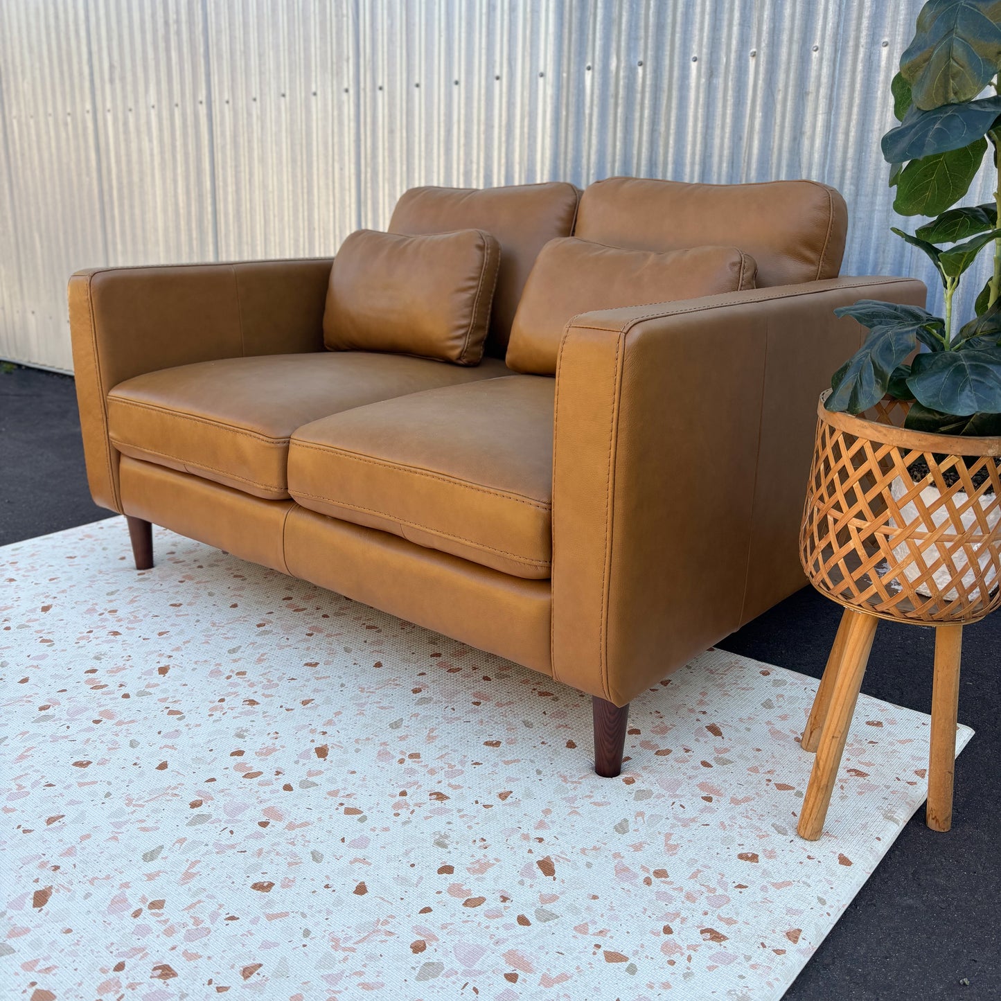 Alpine Tan 2 Seater Leather Lounge