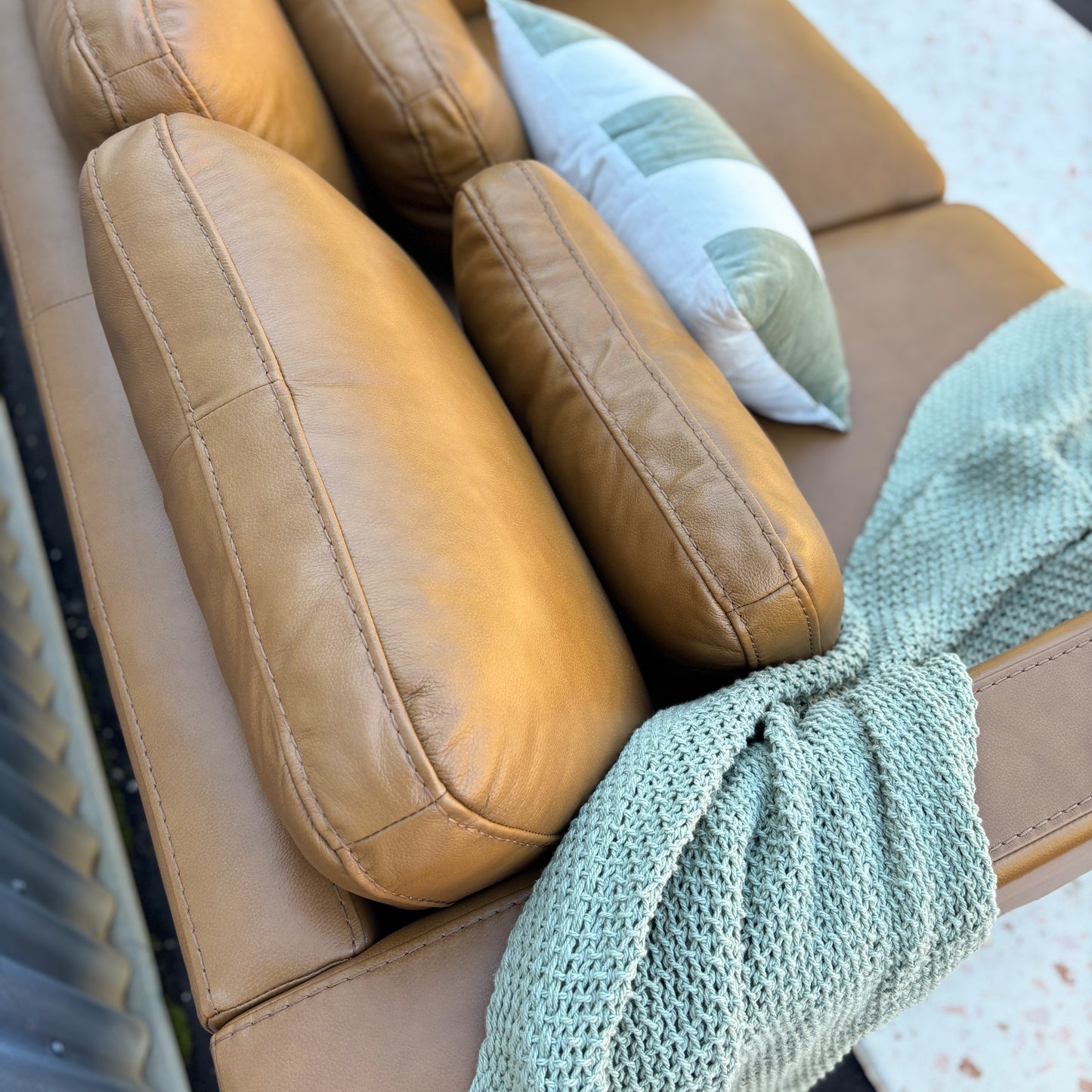 Alpine Tan 2 Seater Leather Lounge