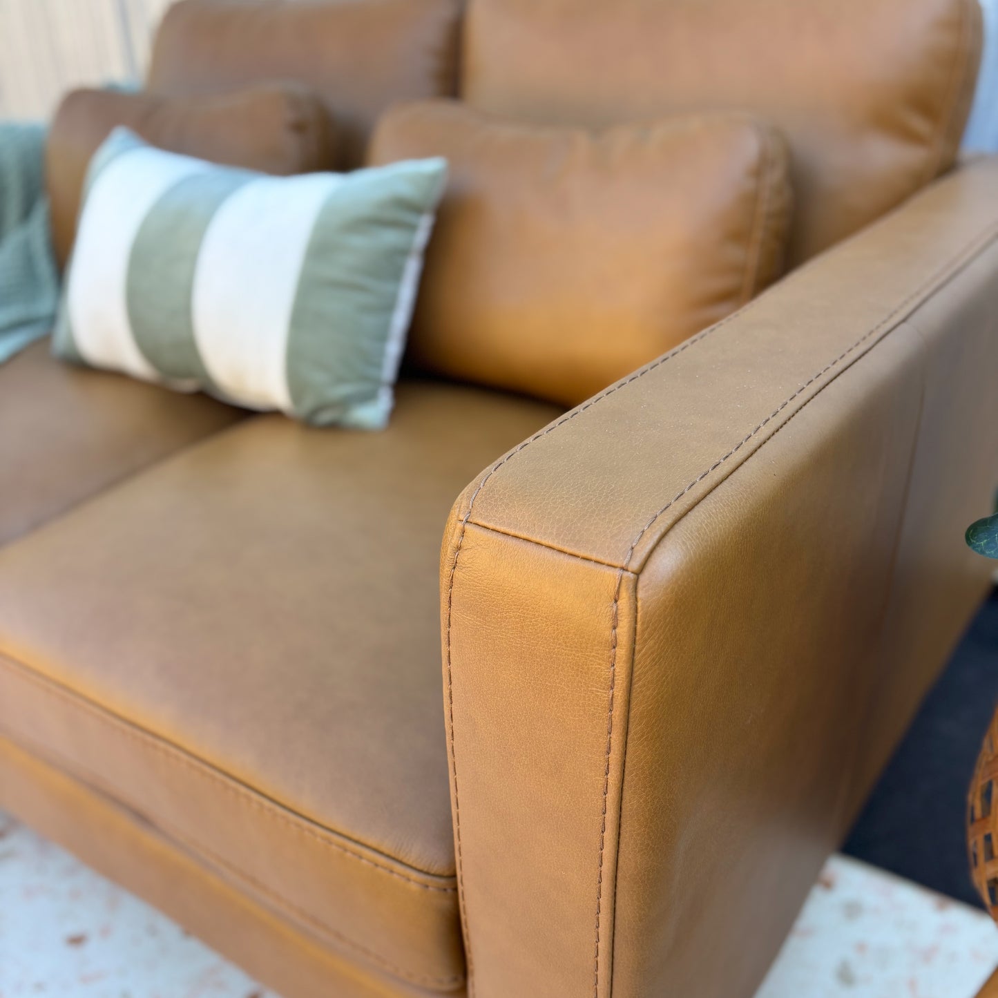 Alpine Tan 2 Seater Leather Lounge