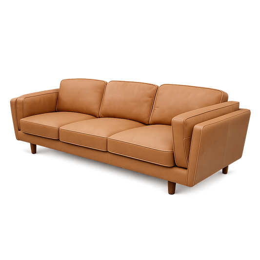 Brooklyn Leather 3 Seater Sofa - Ostuni Tan