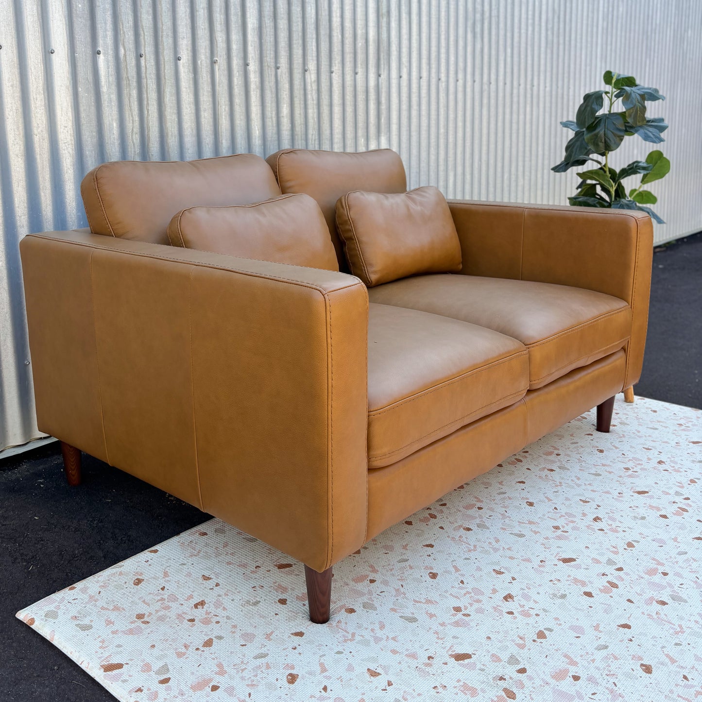 Alpine Tan 2 Seater Leather Lounge