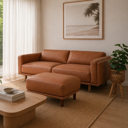 Hugo Leather Ottoman