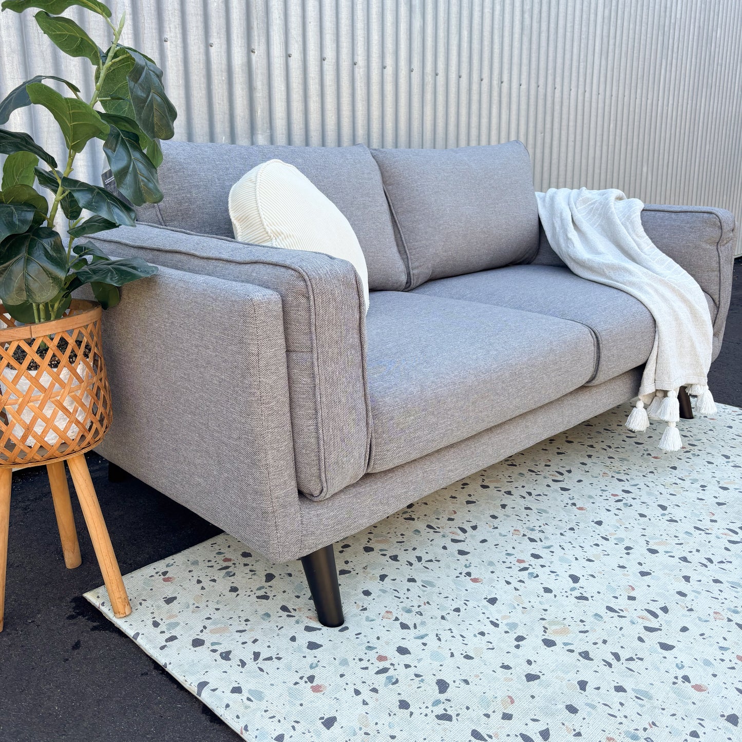 Freedom Ophelia Grey Fabric 2 Seater Lounge