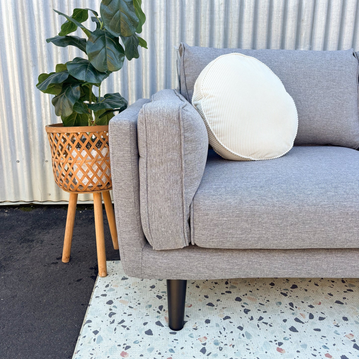 Freedom Ophelia Grey Fabric 2 Seater Lounge
