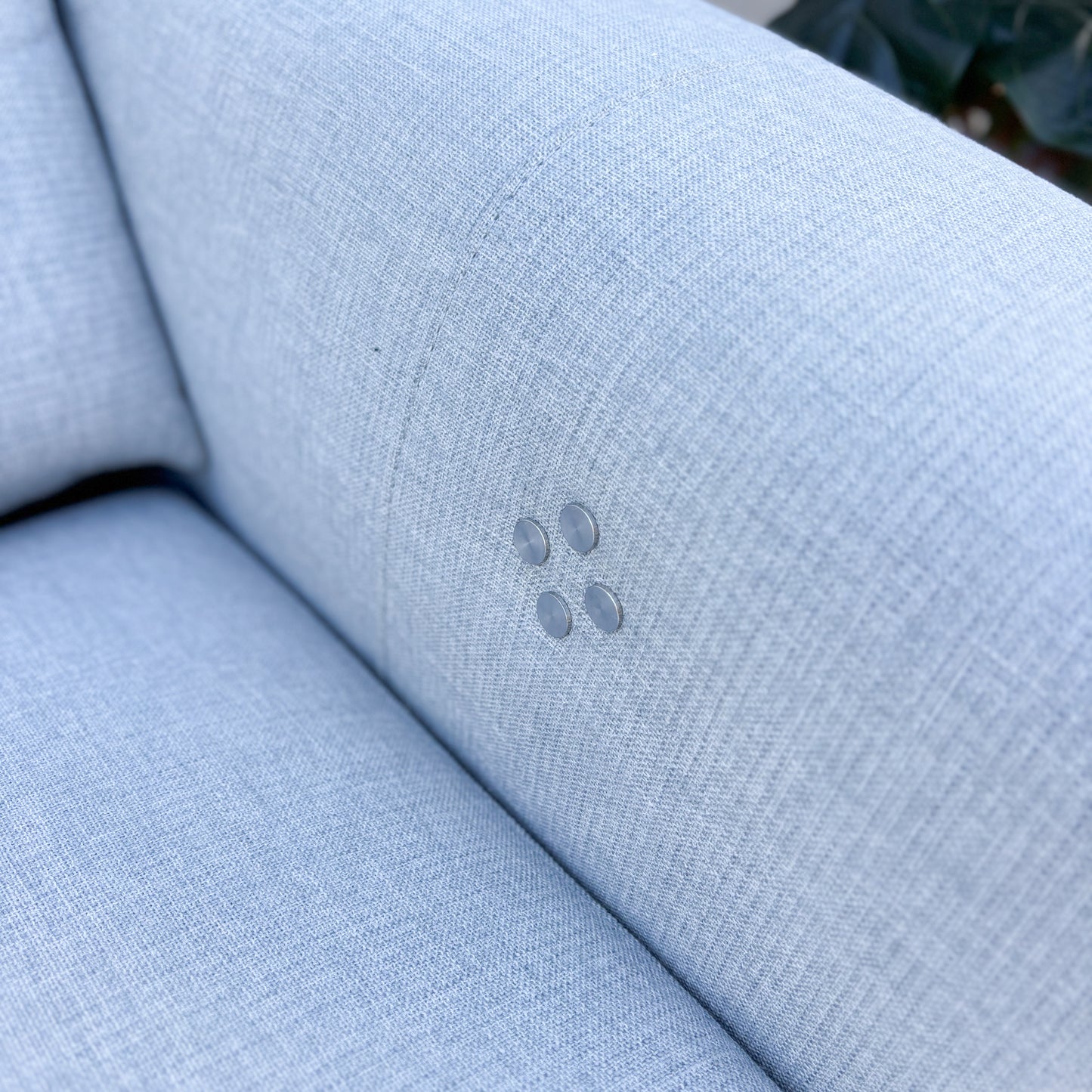 Nick Scali Blue Grey Fabric Electric Recliners