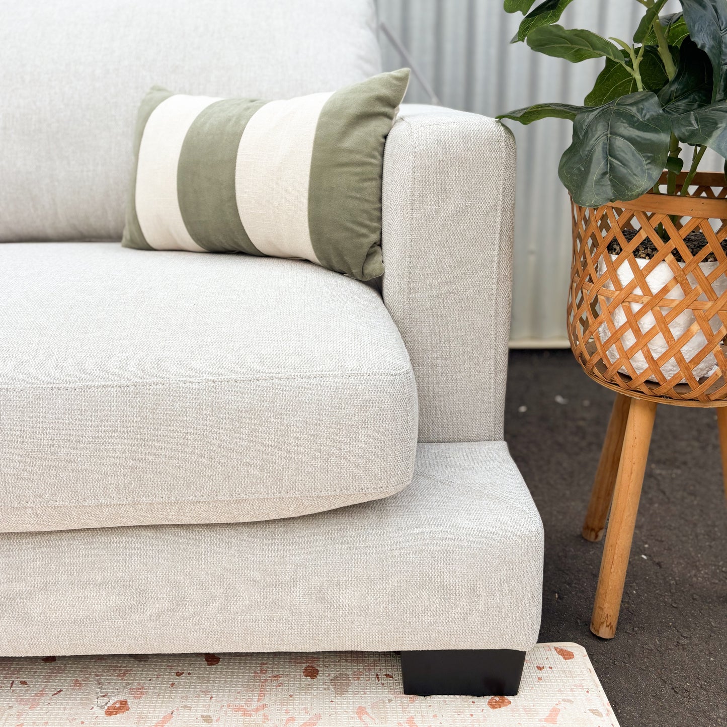 Brand New Fabric 3 Seater with Chaise Lounge