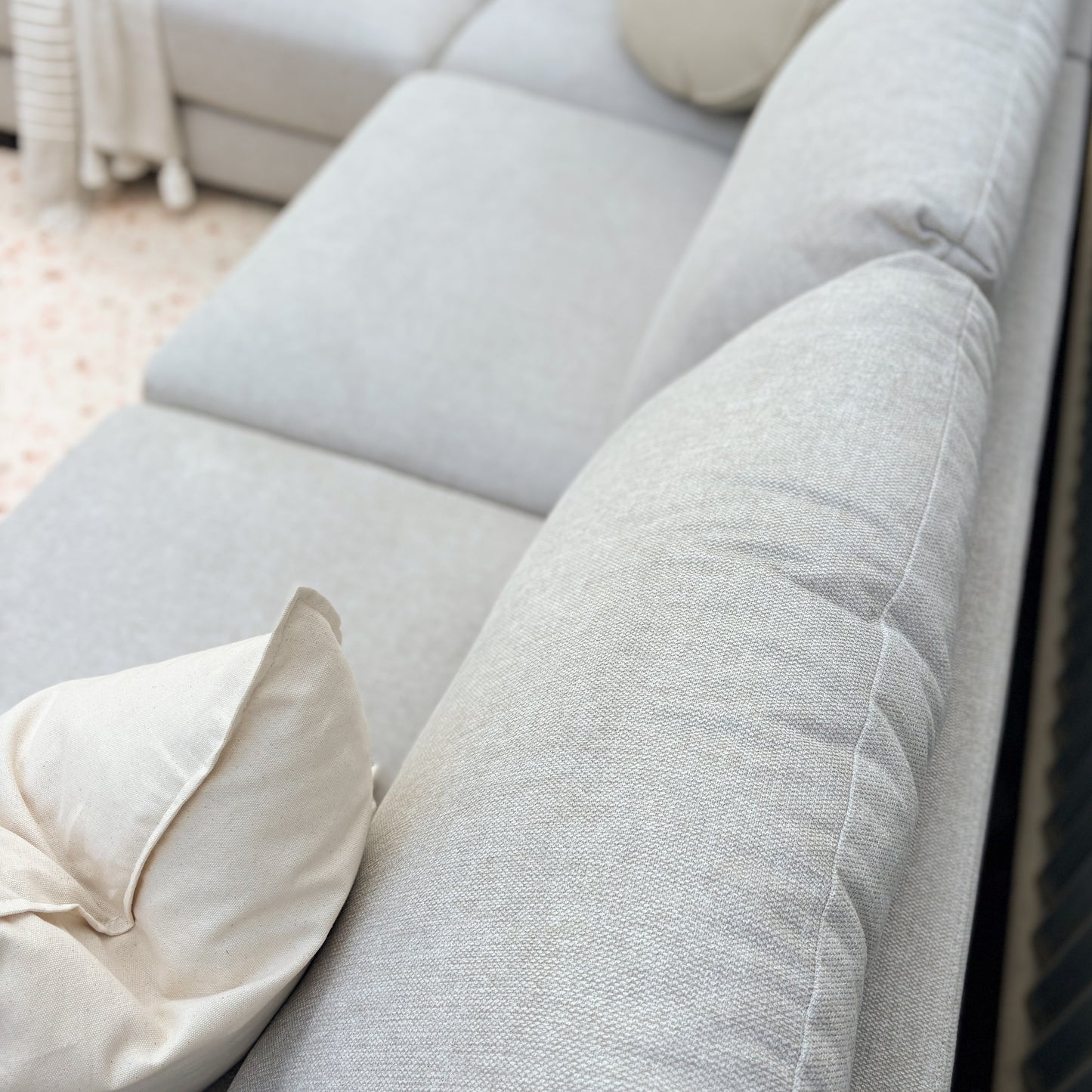 Brand New Fabric 3 Seater with Chaise Lounge