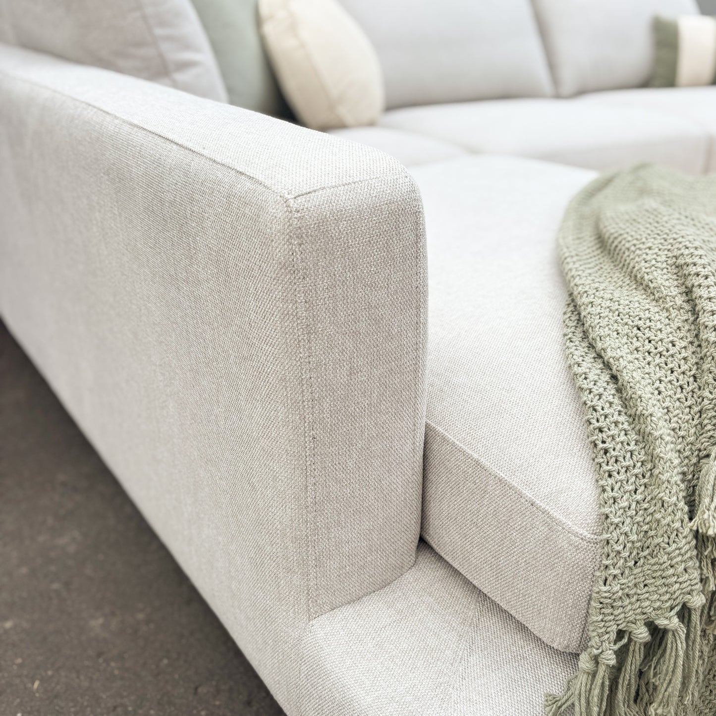 Brand New Fabric 3 Seater with Chaise Lounge