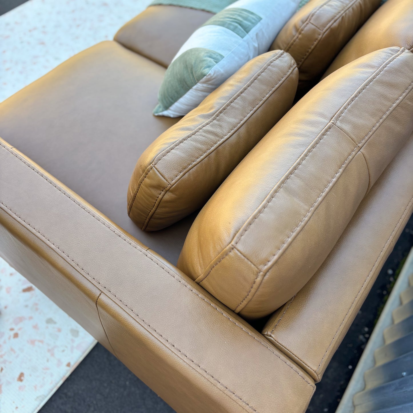 Alpine Tan 2 Seater Leather Lounge