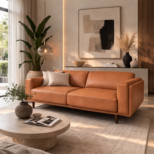 Hugo Leather 3 Seater Sofa