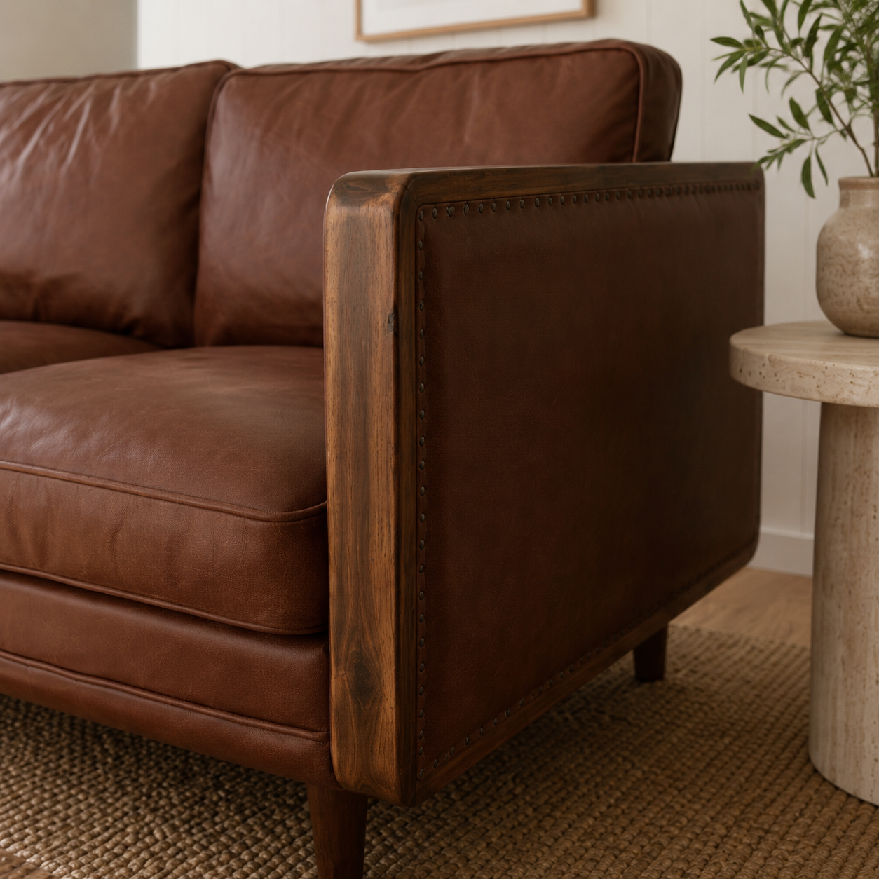 Nadia Leather 3 Seater Sofa