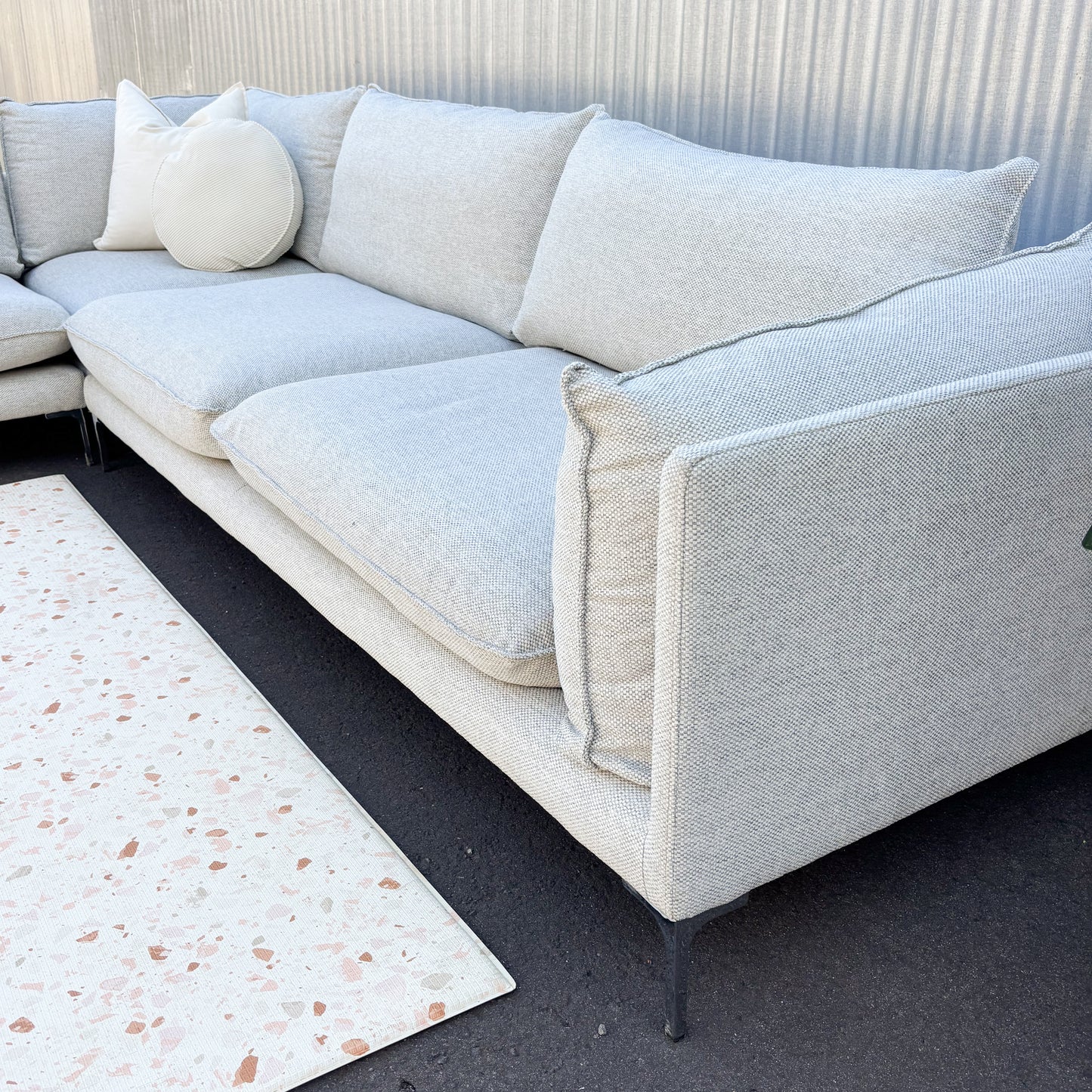 Freedom Panama Grey Fabric Chaise Corner Lounge