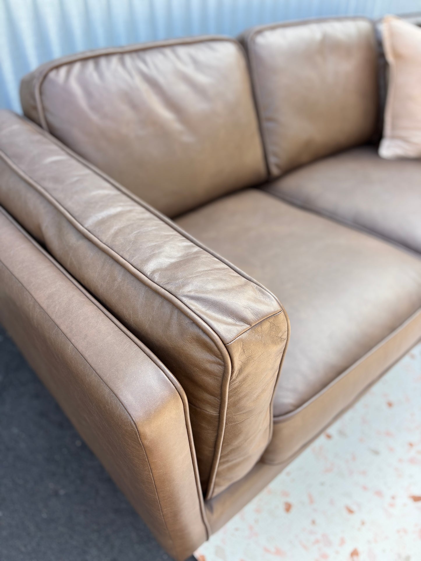 Brooklyn Oxford Tan Leather 3 Seater Lounge