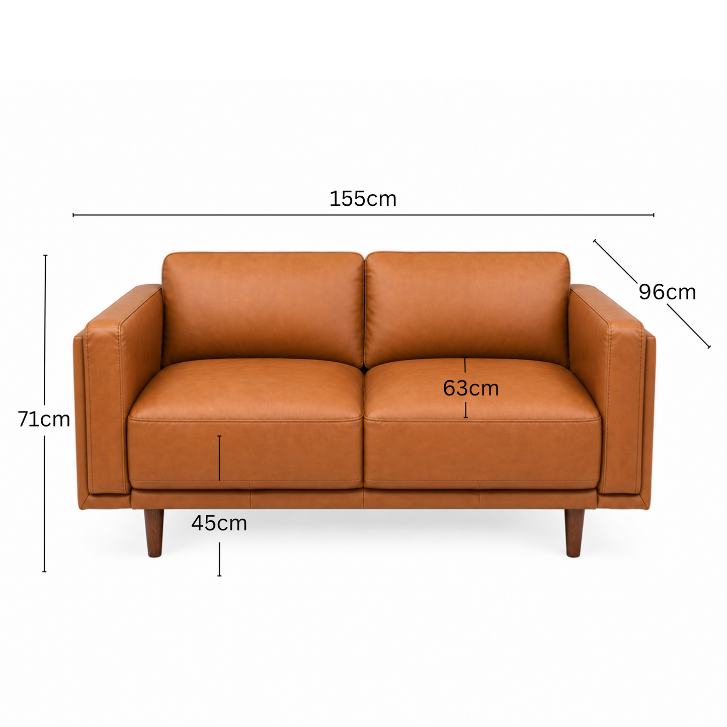 Hugo Leather 2 Seater Sofa