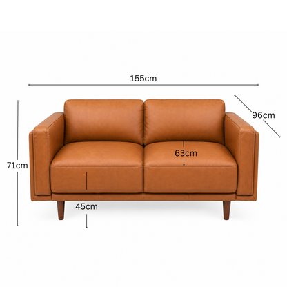 Hugo Leather 2 Seater Sofa
