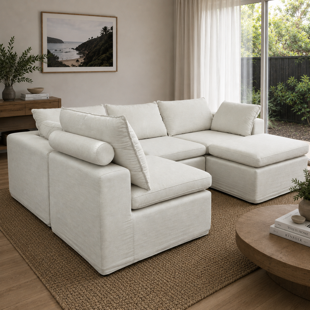 Julle 5 Piece Modular Sofa - Beige Linen Look