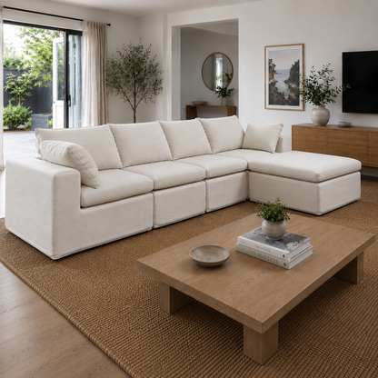 Julle 5 Piece Modular Sofa - Beige Linen Look