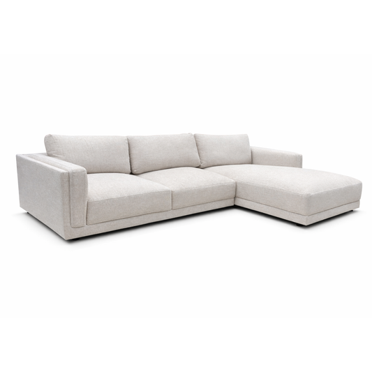 Vinny Fabric Right Chaise Sofa - Beige