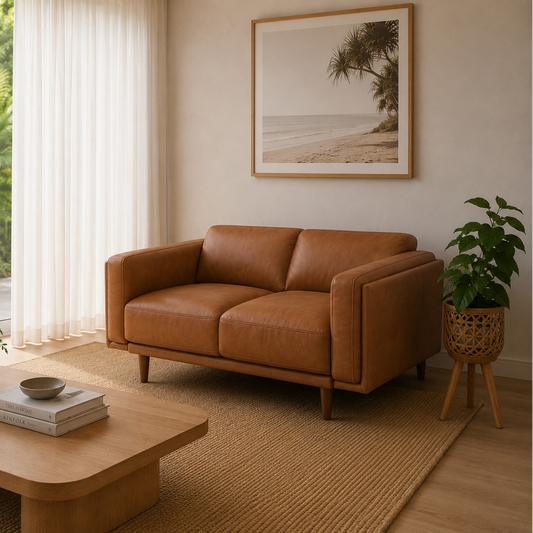 Hugo Leather 2 Seater Sofa