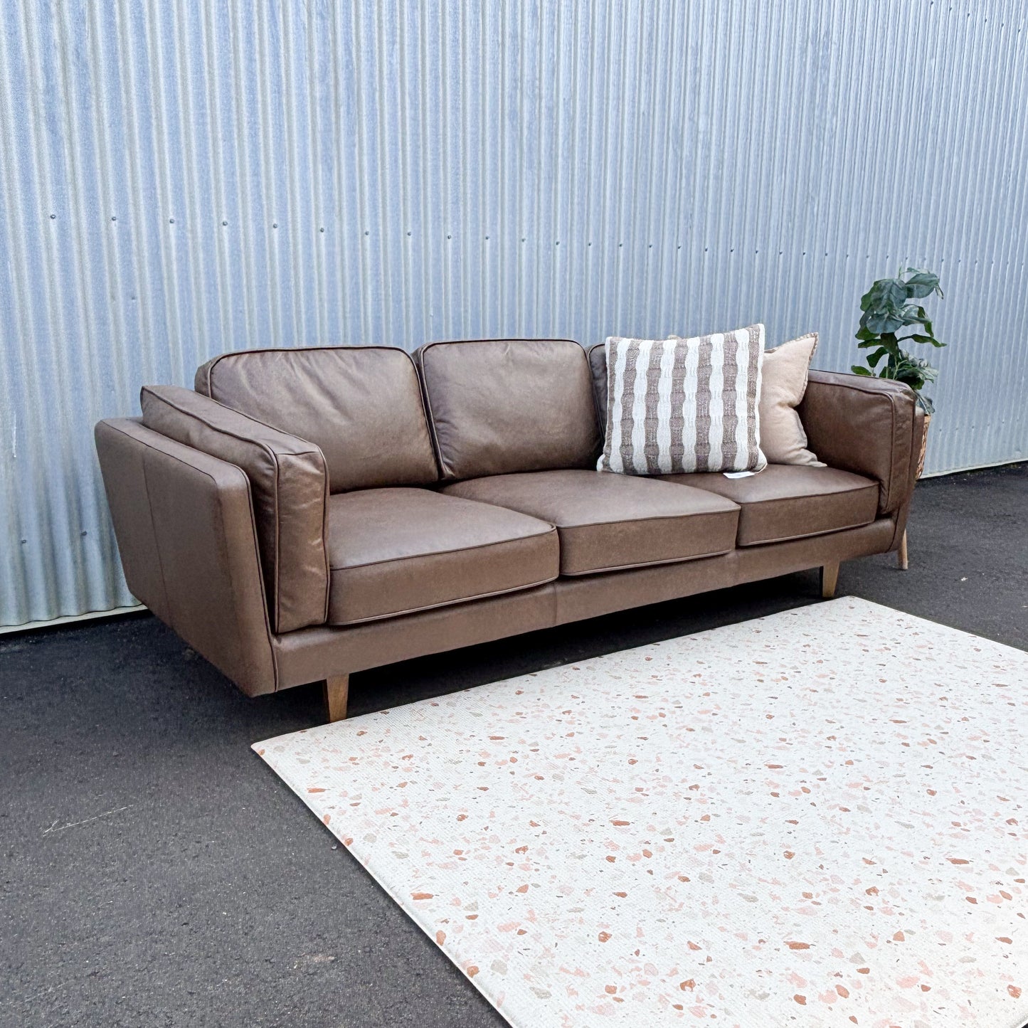 Brooklyn Oxford Tan Leather 3 Seater Lounge