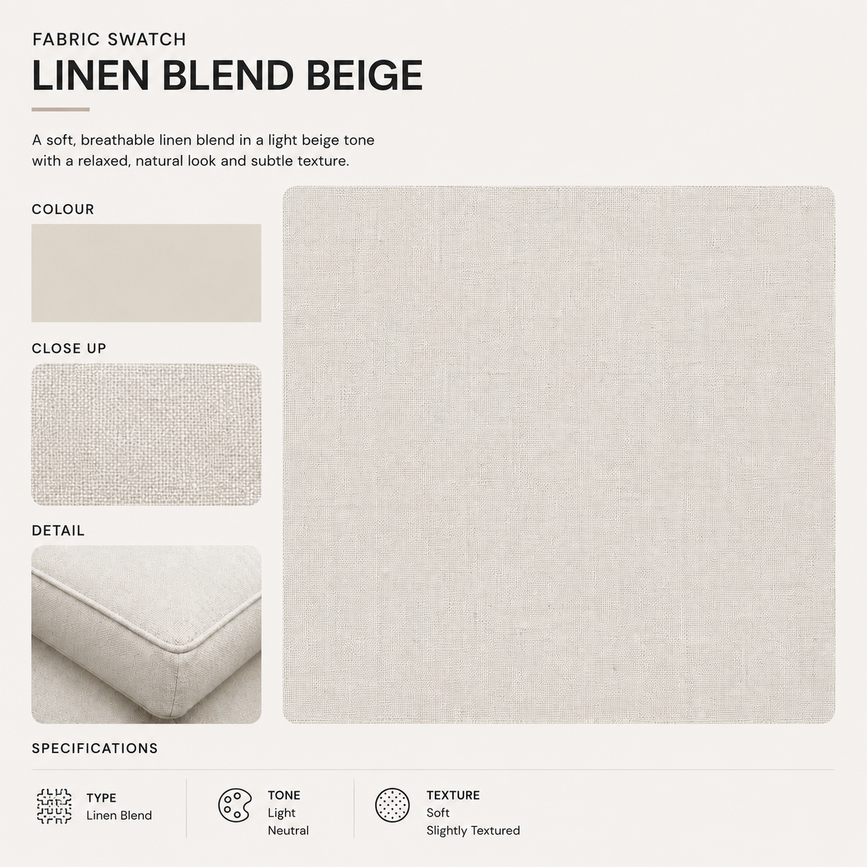 Julle 5 Piece Modular Sofa - Beige Linen Look