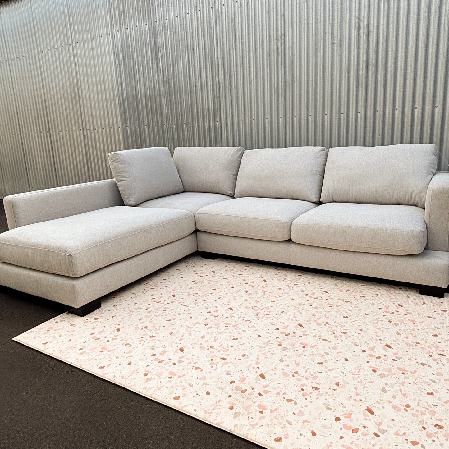 Brand New Fabric 3 Seater with Chaise Lounge