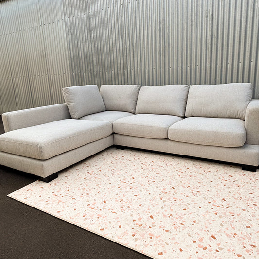 Brand New Fabric 3 Seater with Chaise Lounge
