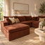 Julle 5 Piece Modular Sofa - Rust Brown Fabric Lounge