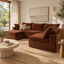 Julle 5 Piece Modular Sofa - Rust Brown Fabric Lounge