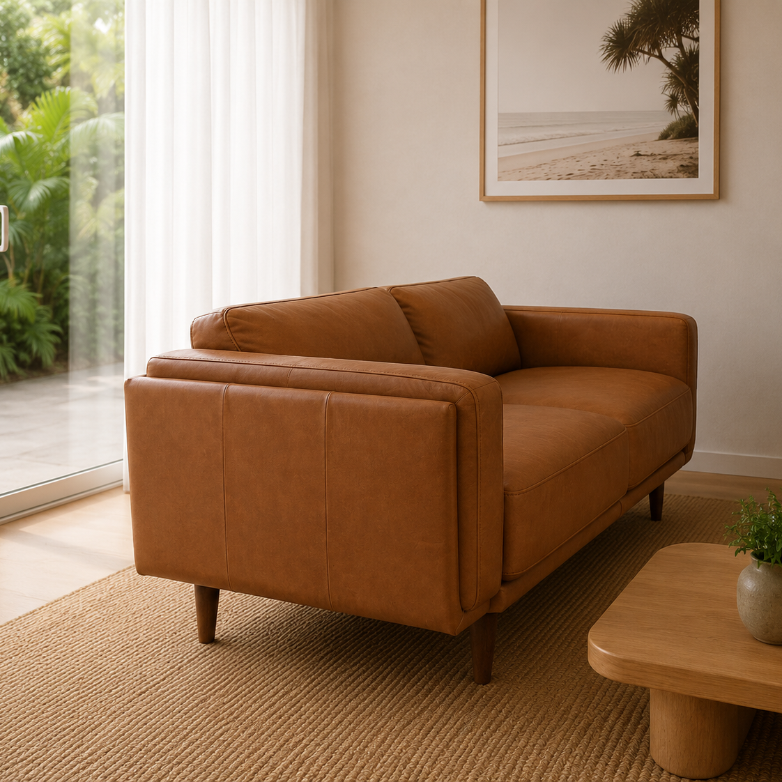 Hugo Leather 2 Seater Sofa