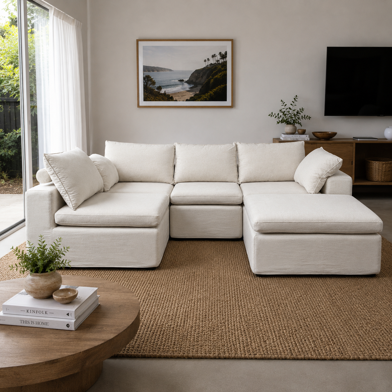 Julle 5 Piece Modular Sofa - Beige Linen Look