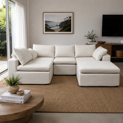 Julle 5 Piece Modular Sofa - Beige Linen Look