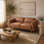 A faux leather fabric 2 seater lounge in a modern coastal Australian home