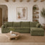 Julle 5 Piece Modular Sofa - Moss Green Fabric Lounge
