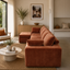 Julle 5 Piece Modular Sofa - Rust Brown Fabric Lounge
