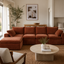 Julle 5 Piece Modular Sofa - Rust Brown Fabric Lounge