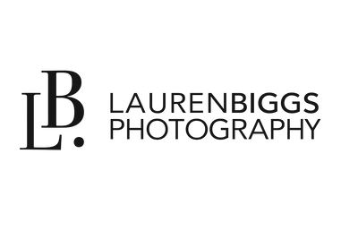 Logo for Lauren Biggs Photography with a stylized 'LB' on a white background