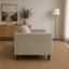 Side view of Sam fabric couch showing solid frame construction