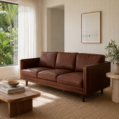 Nadia Leather 3 Seater Sofa
