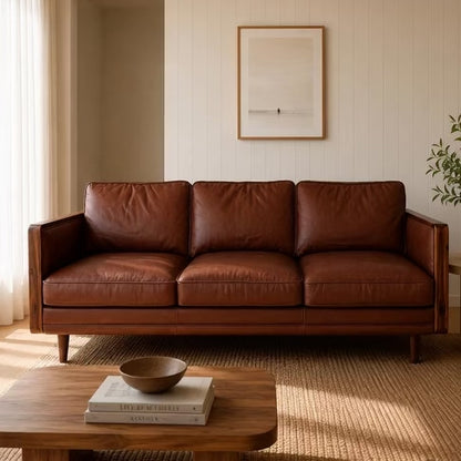 Nadia Leather 3 Seater Sofa
